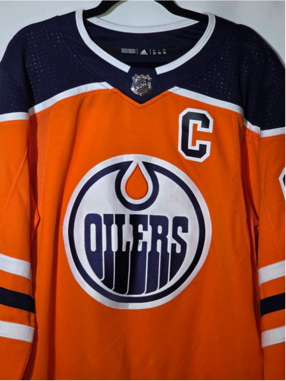 Men's Adidas Edmonton Oilers McDavid #97 Jersey XL Orange Navy Blue - Picture 2 of 8